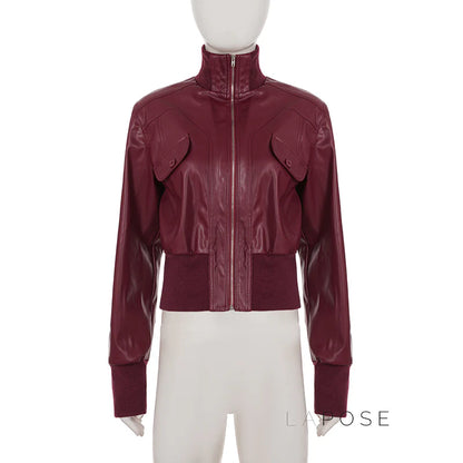 Zaniya Faux Leather Biker Jacket