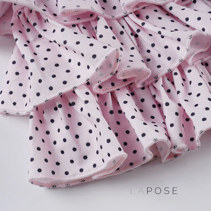Ziona Polka Dot Ruffle Mini Skirt
