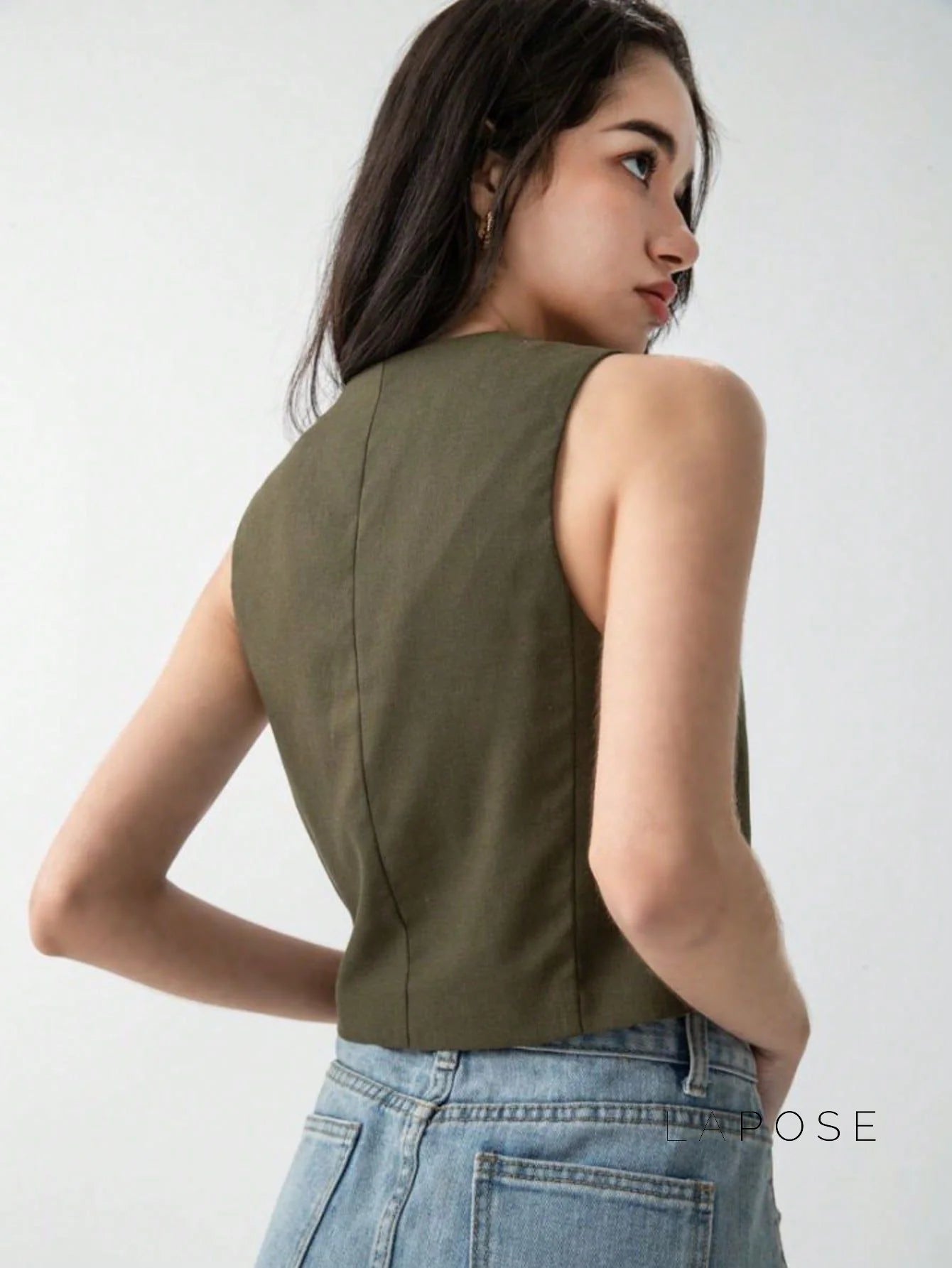 Zuri Cropped Button-Up Vest