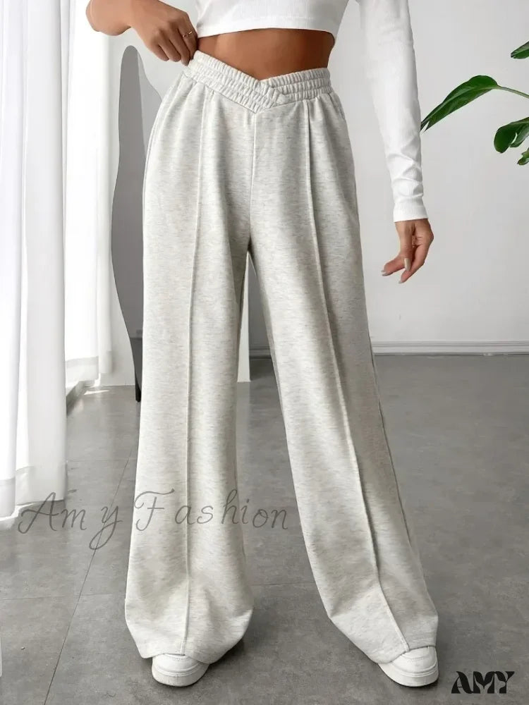 Large High-Waisted Wide Leg Fashionable Versatile Casual Pants