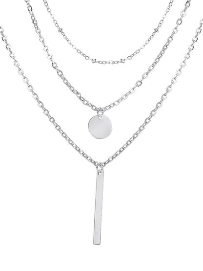 Chic Modern Geometry Necklace for Women - 3 Layered Design for All Seasons