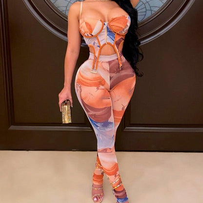 KittenAlarm - Laura Allover Print corset Set
