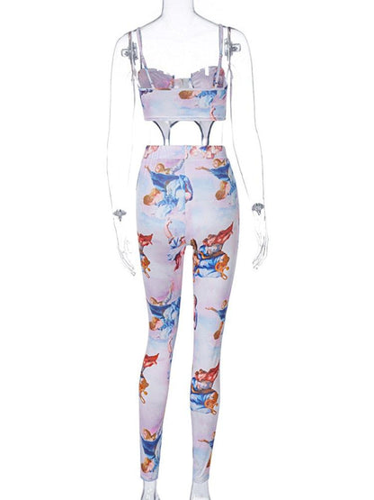 KittenAlarm - Laura Allover Print corset Set
