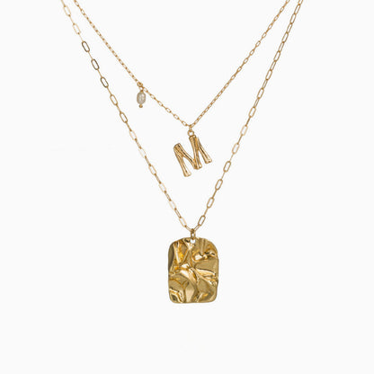 Layered Charm Statement Necklace - Gold
