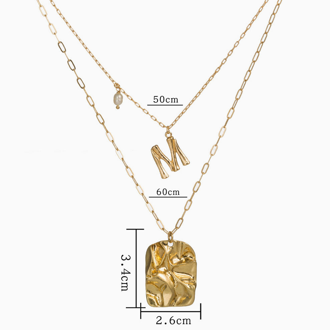 Layered Charm Statement Necklace - Gold