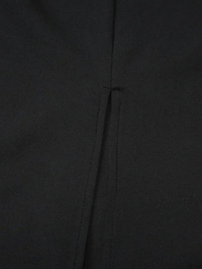 Halter Neck Contrast Band Column Bodycon Maxi Dress