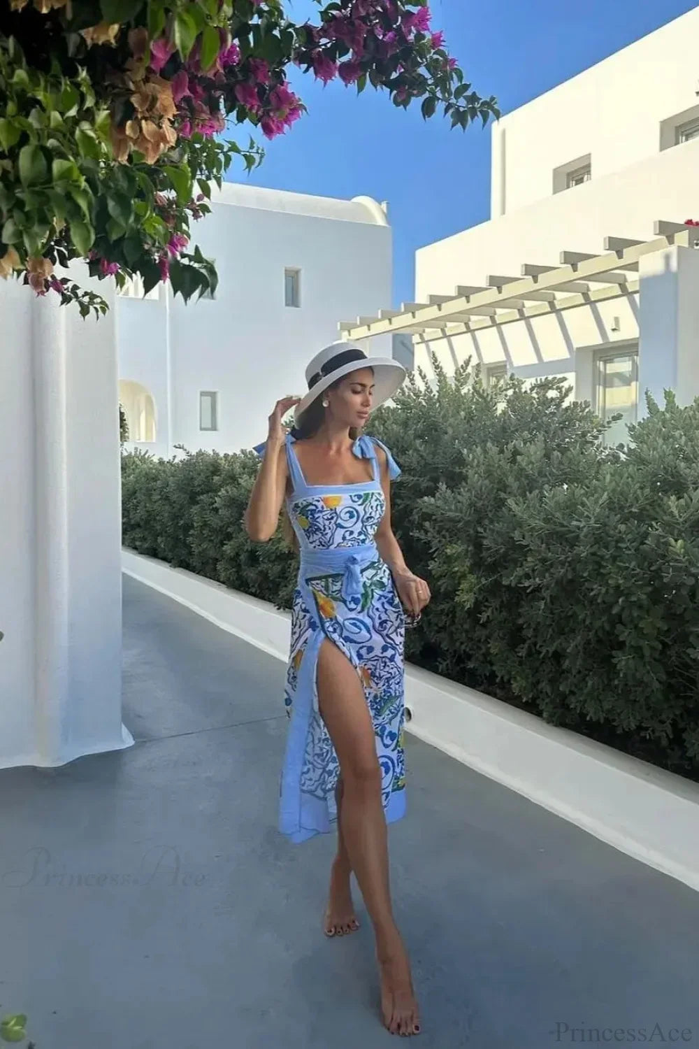 Lemon Floral Sling Sarong Two Piece Set
