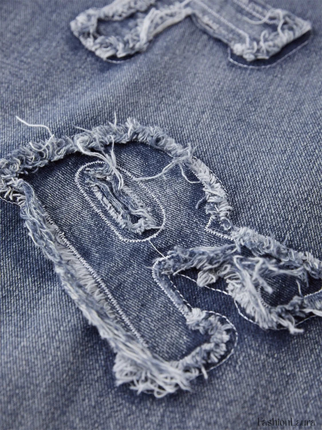 Letter Patch Faded Boyfriend Jeans