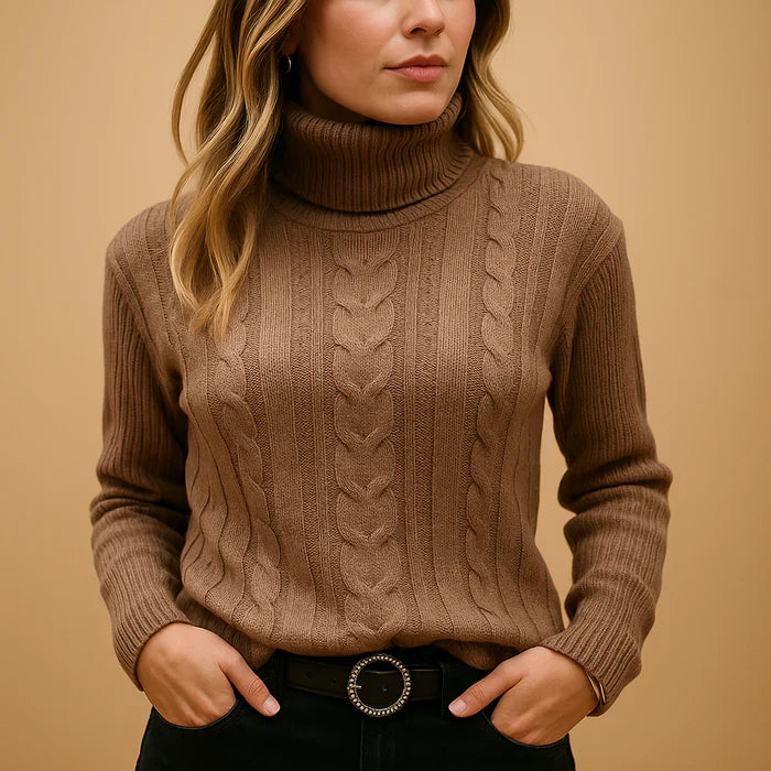 Cable Knit Turtleneck Jumper | Fitted Silhouette | Winter Essential