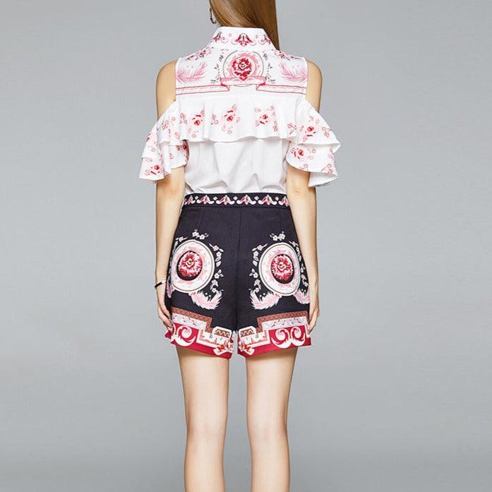 KittenAlarm - Loda Cold Shoulder Top & Mini Short Set