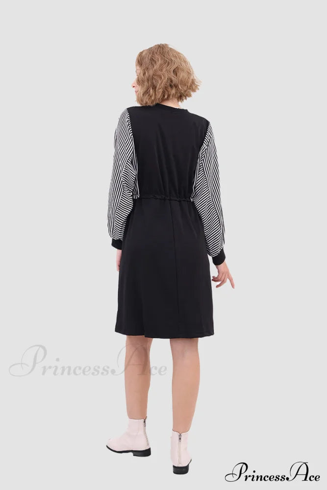 Long Sleeve Dress with Drawstring Waist