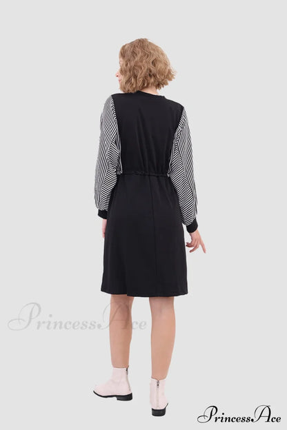 Long Sleeve Dress with Drawstring Waist