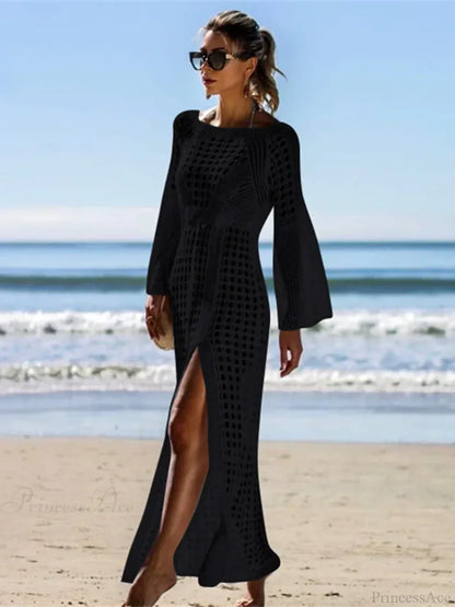 Long Sleeve Hollow Out Bikini Cover Up