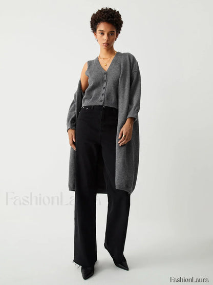 Longline Cardigan Graceful With Matching Vest