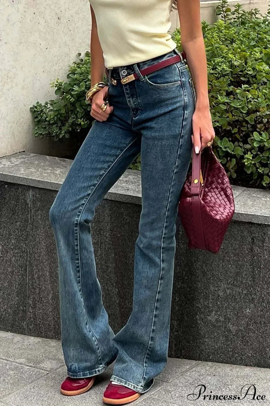 Low Rise Slim Stretchy Flared Elegant Jeans