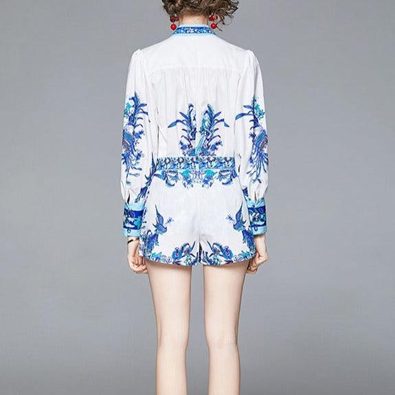 KittenAlarm - Lucetta Bishop Sleeves Top & Mini Shorts Set