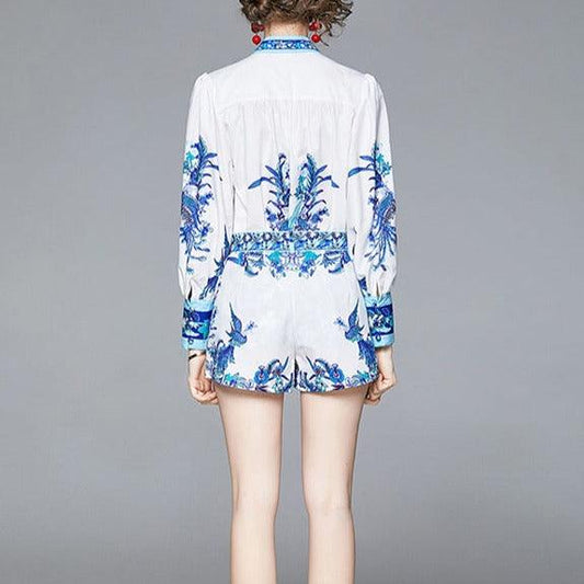 KittenAlarm - Lucetta Bishop Sleeves Top & Mini Shorts Set