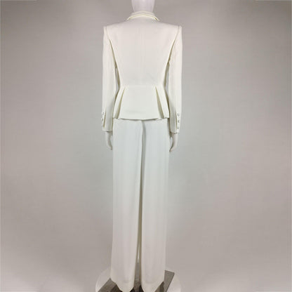 KittenAlarm - Lucinda Long Sleeve Collared Side Cut Out Top & Side Slit Pants Set
