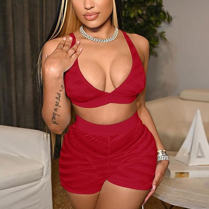 KittenAlarm - Lula Bralette Top & High Waist Shorts Set