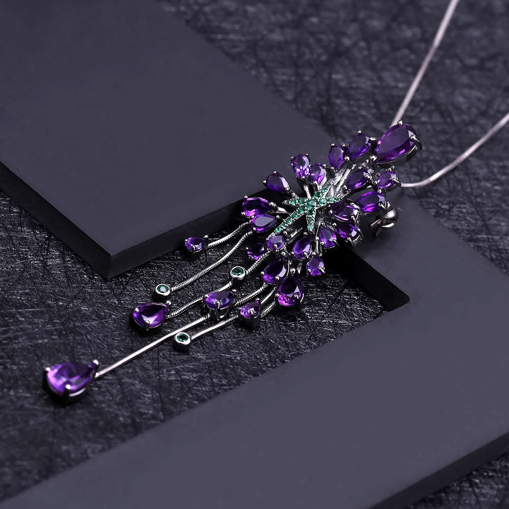 Luxury Green Nano Emerald Amethyst Pendant Necklace