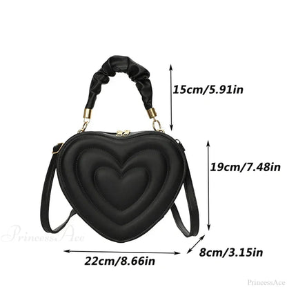 Luxury Quilted PU Leather Heart Crossbody