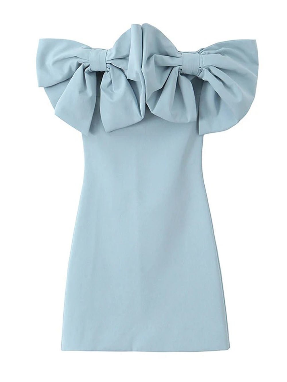 Off Shoulder Oversized Bow Detail Bodycon Mini Dress