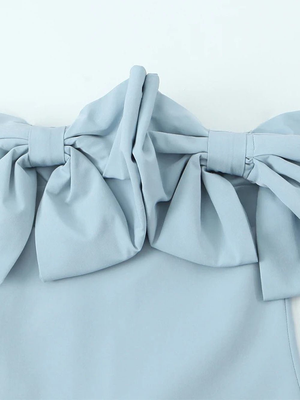 Off Shoulder Oversized Bow Detail Bodycon Mini Dress
