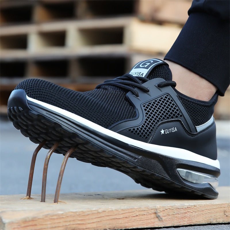 Women's Black Non-Slip Athletic Sneakers – Steel Toe Safety Work Trainers