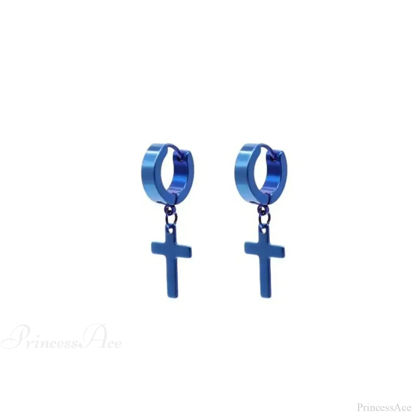 Men Rebellious Cross Stars Stainless Steel Earring