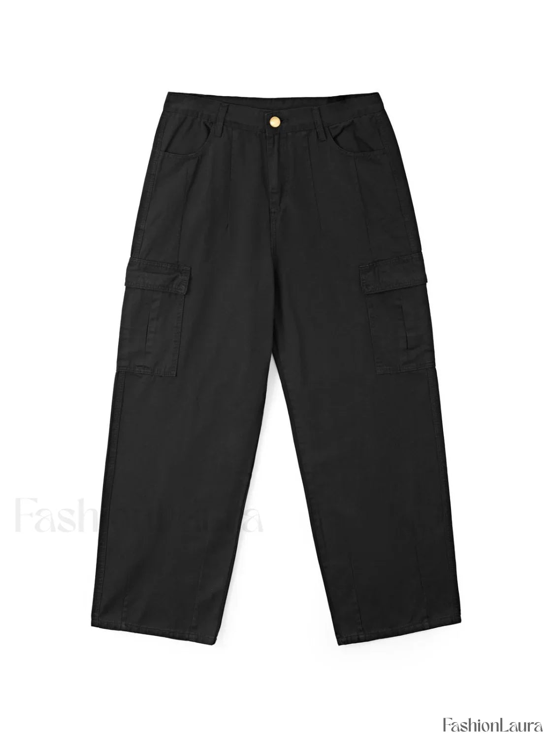 Men's Cargo Pocket Patched Straight Leg Jeans