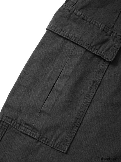 Men's Cargo Pocket Patched Straight Leg Jeans