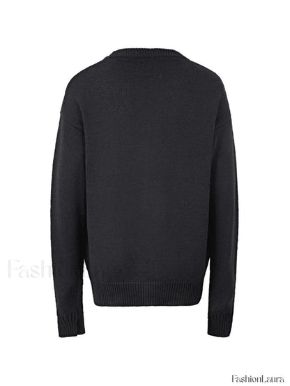 Men's Cartoon Long Sleeve Knit Sweater