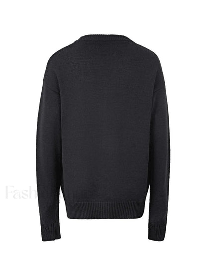 Men's Cartoon Long Sleeve Knit Sweater