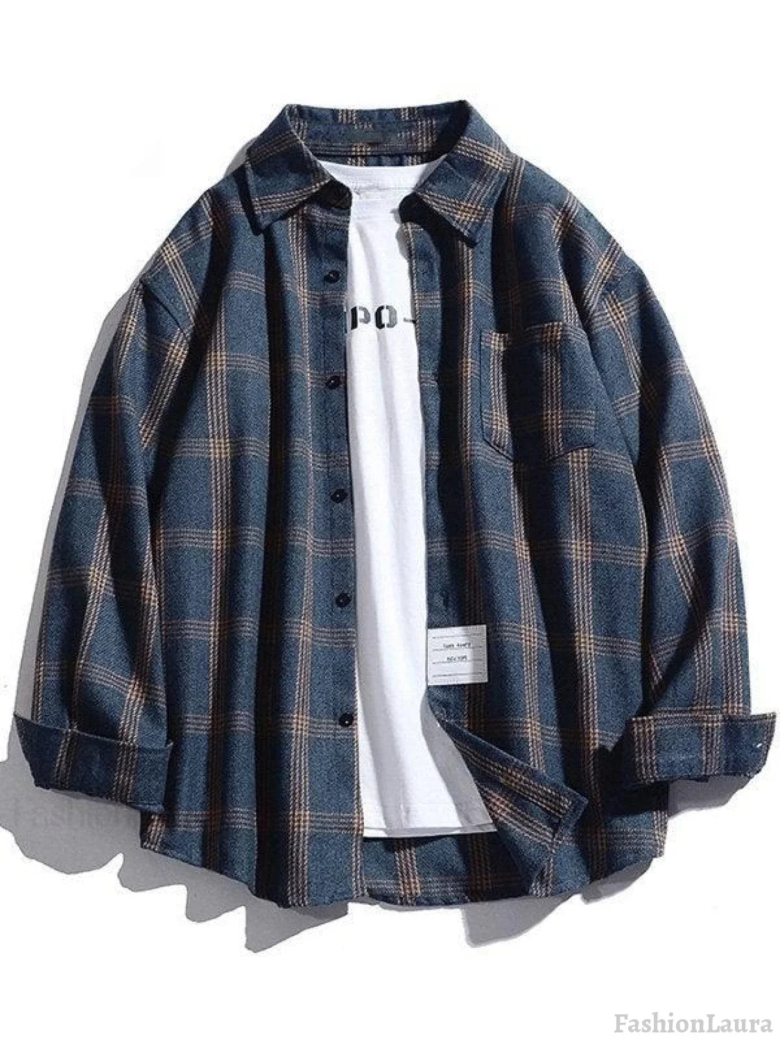 Men's Checkered Long Sleeve Button Shirt