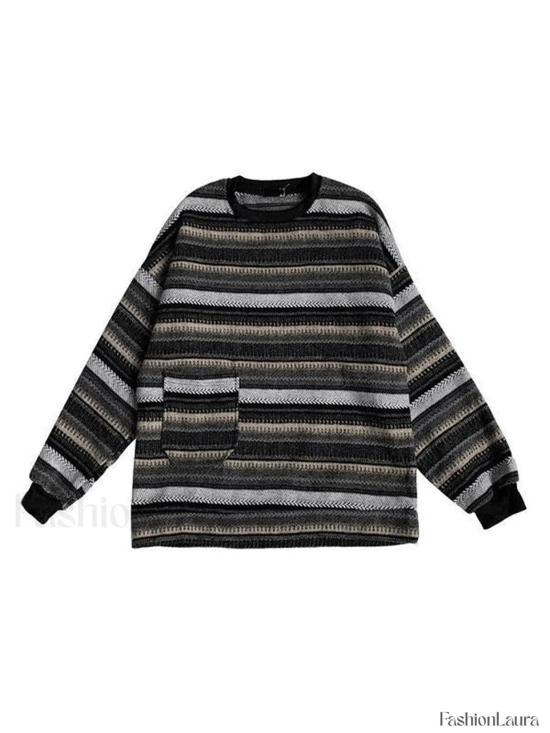 Men's Pocket Striped Knit Sweater