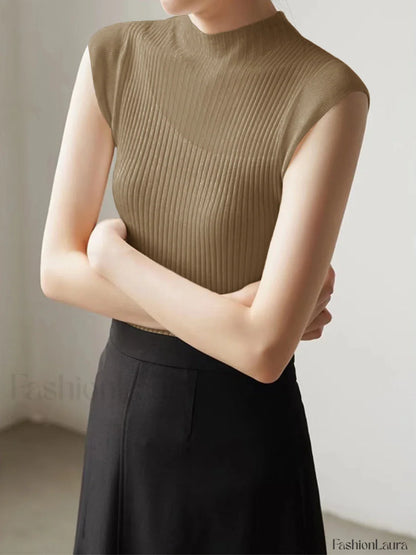 Mesh Patchwork Graceful Sleeveless Top