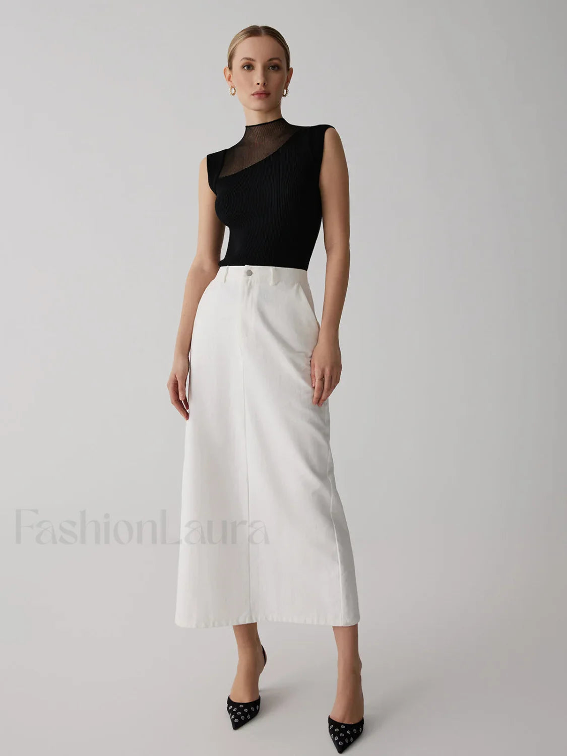Mesh Patchwork Graceful Sleeveless Top