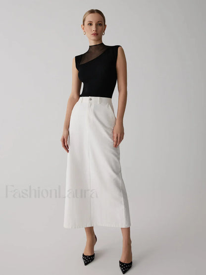 Mesh Patchwork Graceful Sleeveless Top