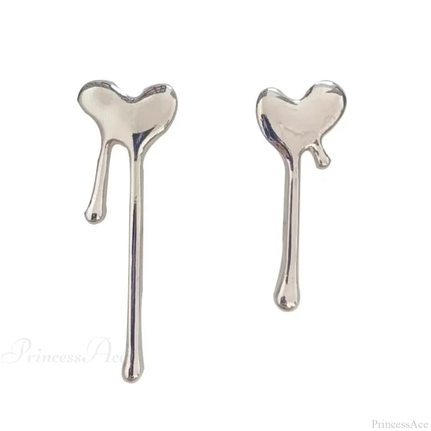 Metal Liquid Irregular Heart Drop Earring