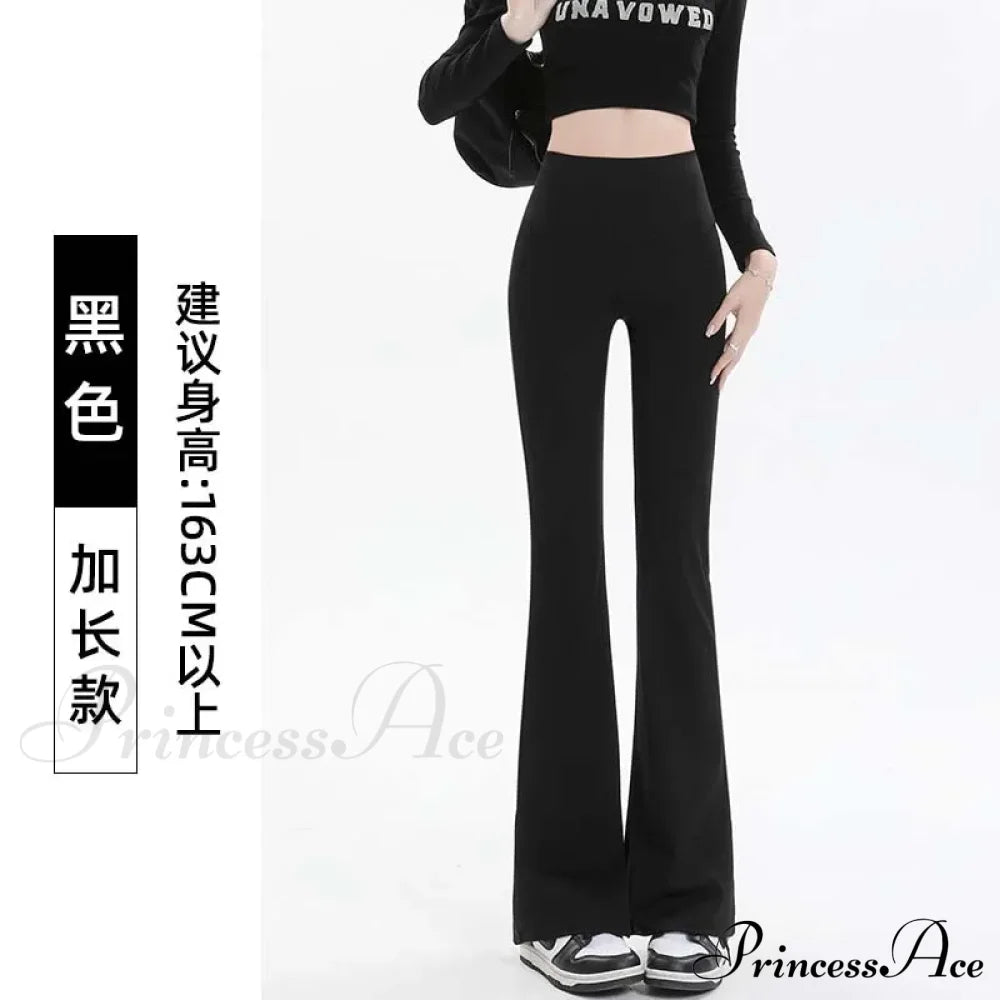 Micro-cropped Shark High-waisted Slim Body Horseshoe Wide-leg Flared Pants Leggings