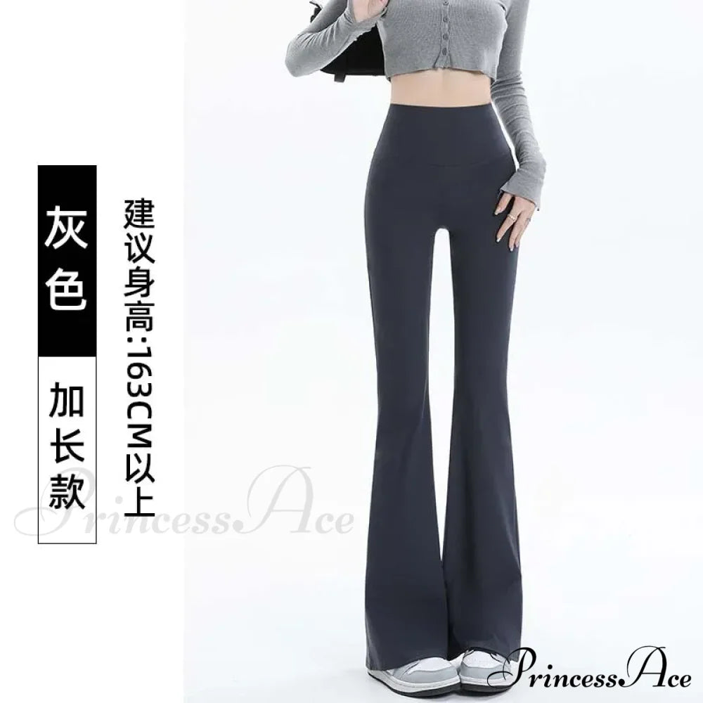 Micro-cropped Shark High-waisted Slim Body Horseshoe Wide-leg Flared Pants Leggings