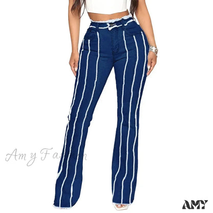 Mid Waist Flare Slim Fit Ankle Length Flat Pockets Solid Color Streetwear Wide Leg Jean