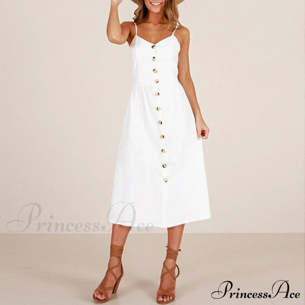 Polka Dot Striped Backless Midi Dress