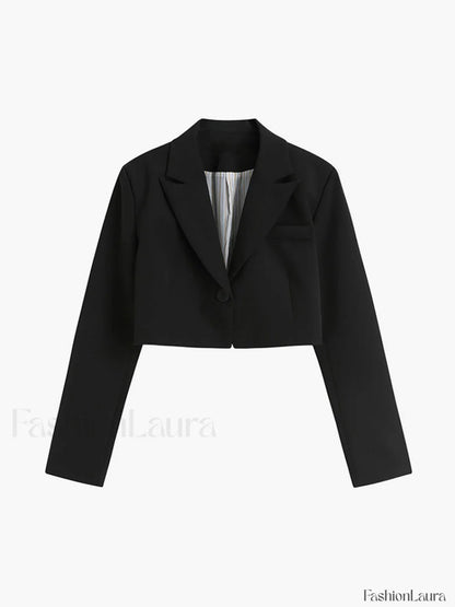 Mind My Graceful Business Crop Blazer