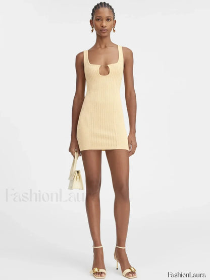Minimalist Knit Party Mini Dress