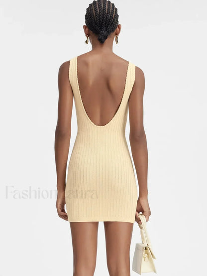 Minimalist Knit Party Mini Dress