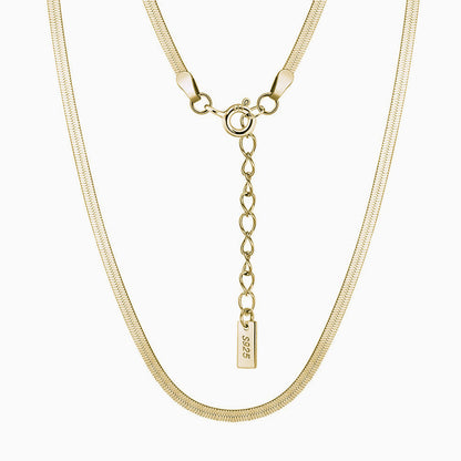 Minimalist Sterling Silver 1.8MM Flat Snake Chain Necklace