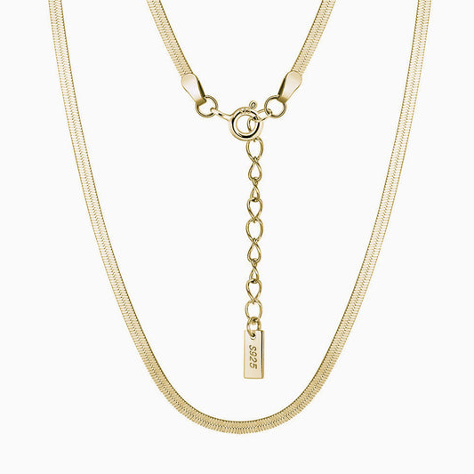 Minimalist Sterling Silver 1.8MM Flat Snake Chain Necklace