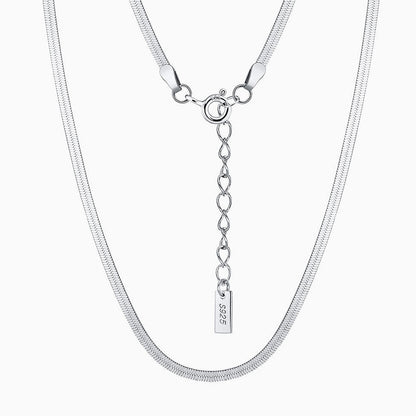 Minimalist Sterling Silver 1.8MM Flat Snake Chain Necklace