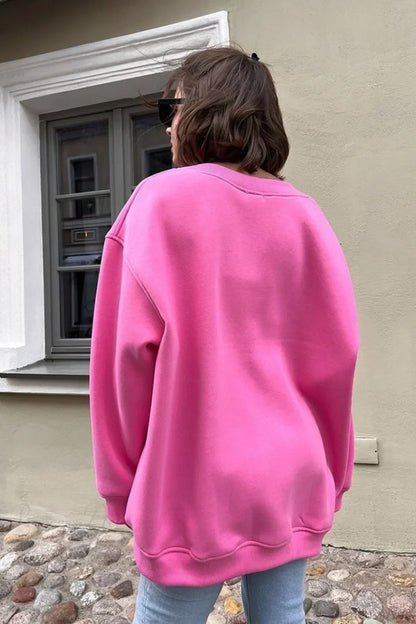 Minimalist Solid Crew Neck Oversize Sweatshirt